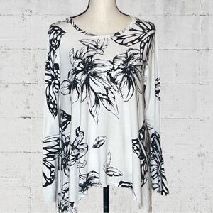 Cabi Floral Butterfly Top Large no flaws
